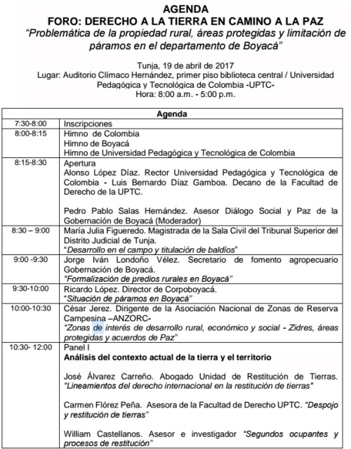 Agenda foro ambiental parte 1