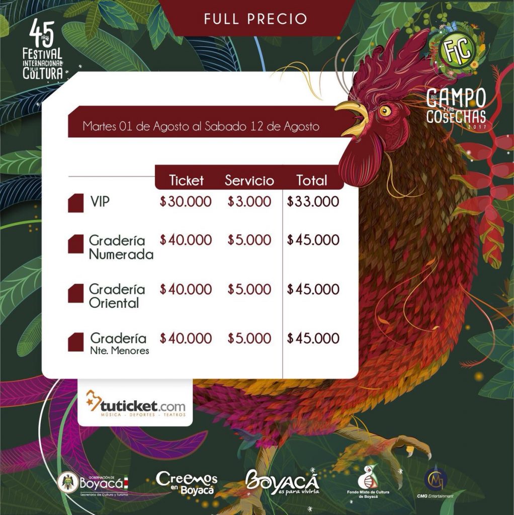 Boletería FIC Full precio