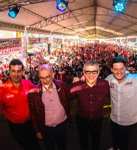 (De izq. a der.) Carlos Julio Velandia, Humberto de la Calle, César Gaviria y Mauricio Gómez. Foto / Archivo personal