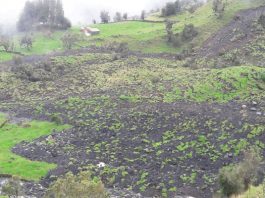 Fuertes lluvias generan deslizamientos en Güicán de la Sierra