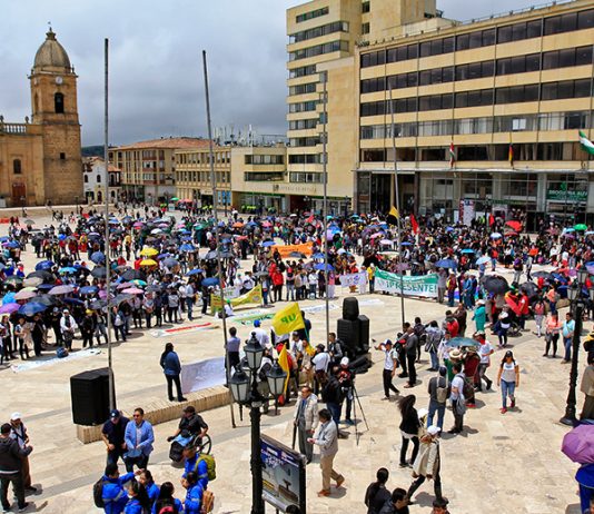 Considerable participación de los tunjanos en el paro nacional
