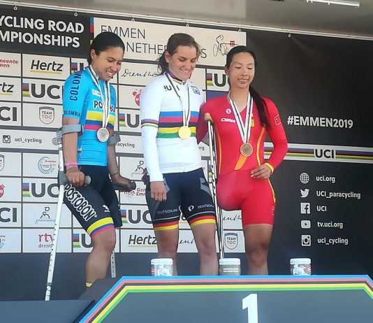 Carolina Munévar fue la más destacada de la selección Colombia en el Mundial de Ruta de Paracycling