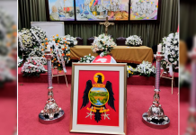 Gustavo Mateus Cortes en cámara ardiente, Salón de la Constitución de la Gobernación de Boyacá