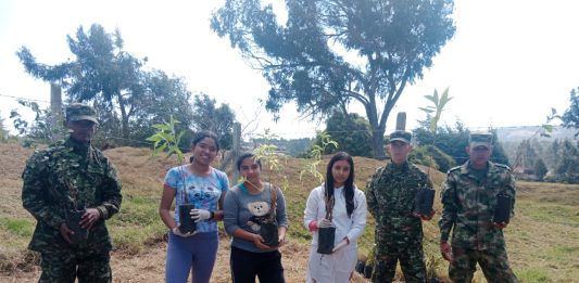 1.000 plantas fueron sembradas en jornada ambiental con apoyo de soldados en Tunja