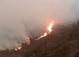 Grave incendio forestal en el páramo La Cortadera, de Siachoque