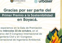 Urbaser y la Universidad Santo Tomás entregan los Premios a la Sostenibilidad en Boyacá