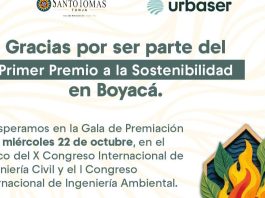 Urbaser y la Universidad Santo Tomás entregan los Premios a la Sostenibilidad en Boyacá